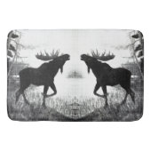 Bullのアメリカヘラジカの野性生物動物はバス・マットのシルエットを描きます バスマット (正面)