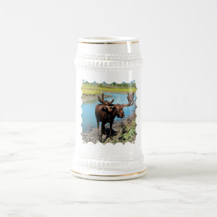 Bullのアメリカヘラジカビールステイン ビールジョッキ