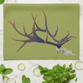 Bullのオオシカのスカルの側面図 キッチンタオル (折り畳み)