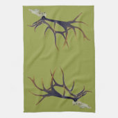 Bullのオオシカのスカルの側面図 キッチンタオル (縦)