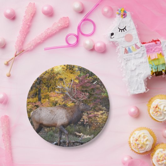 Bullのオオシカの秋の森 ペーパープレート (パーティー)