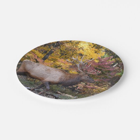 Bullのオオシカの秋の森 ペーパープレート (アングル)