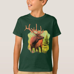 Bullのオオシカの野性生物はTシャツをからかいます Tシャツ