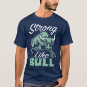 Bullのフィットネスの体育館のスポーツのスローガンのTシャツのように強い Tシャツ (正面)