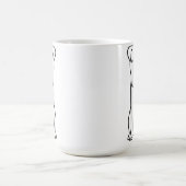 Bullのボクサー犬の漫画 コーヒーマグカップ (中央)