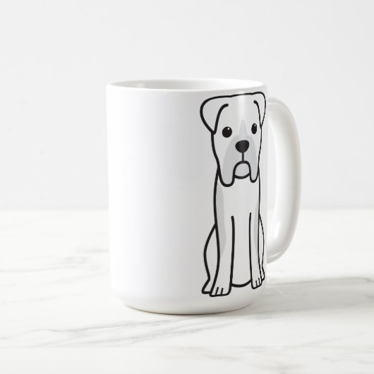 Bullのボクサー犬の漫画 コーヒーマグカップ (正面右)