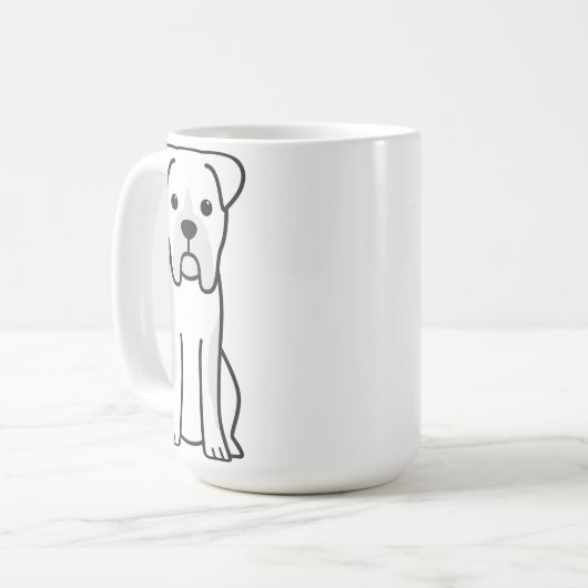 Bullのボクサー犬の漫画 コーヒーマグカップ (正面左)