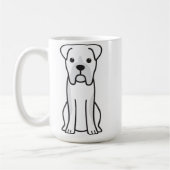 Bullのボクサー犬の漫画 コーヒーマグカップ (左)