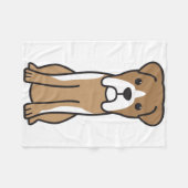 Bullのボクサー犬の漫画 フリースブランケット (正面(横))