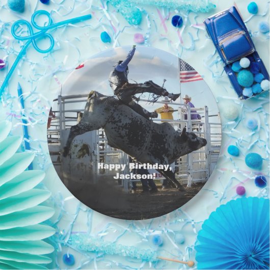 Bullのロデオを強く反対することのBullのライダー ペーパープレート (パーティー)