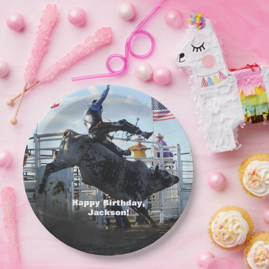 Bullのロデオを強く反対することのBullのライダー ペーパープレート (パーティー)