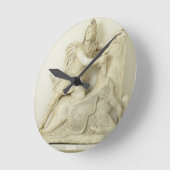 Bullのローマ大理石のレリーフ、浮き彫りを犠牲にするMithras ラウンド壁時計 (傾斜)