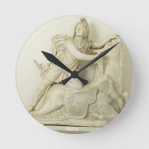 Bullのローマ大理石のレリーフ、浮き彫りを犠牲にするMithras ラウンド壁時計