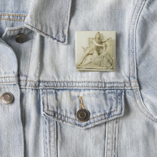 Bullのローマ大理石のレリーフ、浮き彫りを犠牲にするMithras 缶バッジ (インサイチュ)