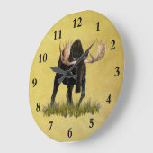 Bullの充満アメリカヘラジカ ラージ壁時計 (傾斜)