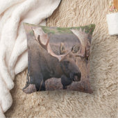 Bullの大きいアメリカヘラジカ クッション (ブランケット)