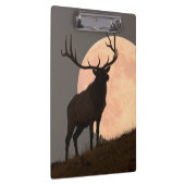 Bullの威厳のあるなオオシカおよび満月の上昇 クリップボード (右)