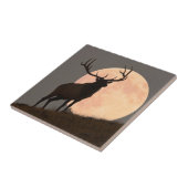 Bullの威厳のあるなオオシカおよび満月の上昇 タイル (側面)