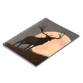 Bullの威厳のあるなオオシカおよび満月の上昇 ノートブック (左側)