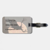 Bullの威厳のあるなオオシカおよび満月の上昇 ラゲッジタグ (裏面横)