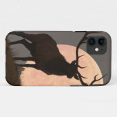Bullの威厳のあるなオオシカおよび満月の上昇 Case-Mate iPhoneケース (裏面(横))