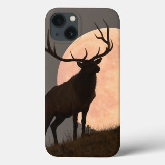 Bullの威厳のあるなオオシカおよび満月の上昇 iPhone 13ケース