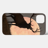 Bullの威厳のあるなオオシカおよび満月の上昇 Case-Mate iPhoneケース (裏面 (横))