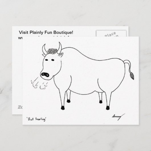 Bullの民芸の郵便はがき ポストカード (正面/裏面)