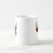 Bullの赤の平均動物のマスコット コーヒーマグカップ (中央)