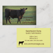 Bullまたは牛農場の標準的な名刺2 名刺 (正面/裏面)