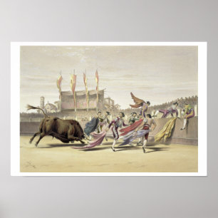 Bull 1865年を遊ぶChulos (色のlitho) ポスター