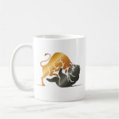 Bull and Bear Stock Market Trading Custom コーヒーマグカップ (左)