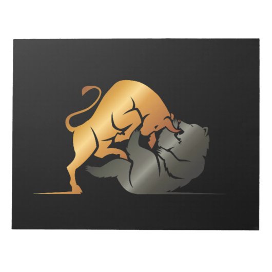 Bull and Bear Stock Market Trading Custom ノートパッド (正面)