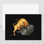Bull and Bear Stock Market Trading Custom 招待状 (正面/裏面)