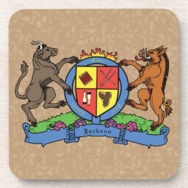 Bull and Boar Rampant BBQ Coat of Arms コースター