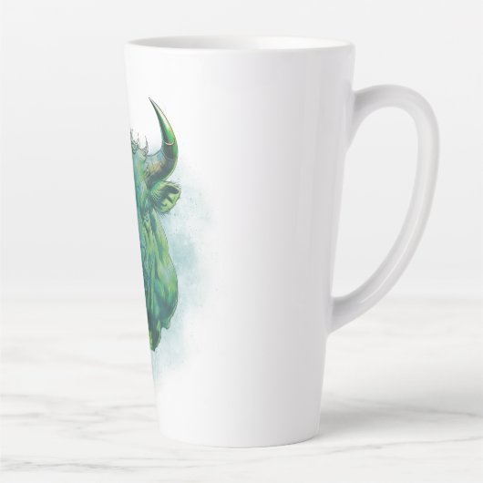 Bull design | Reminder | Motivation カフェラテマグ (右)