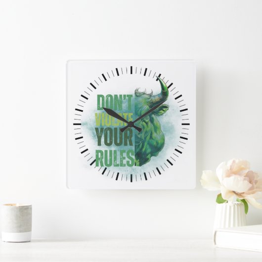 Bull design | Reminder | Motivation スクエア壁時計 (ホーム)