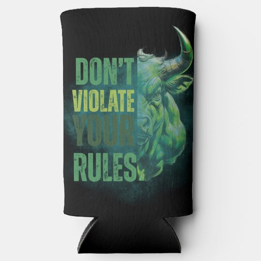 Bull design | Reminder | Motivation スリム缶クーラー (正面)