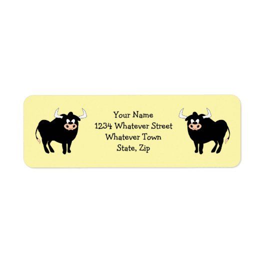 Bull Design Return Address ラベル (正面)