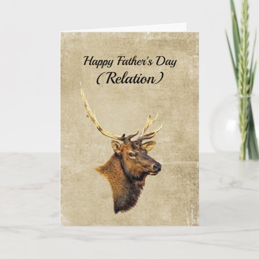 Bull Elk head photo Father's Day カード (正面)