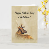 Bull Elk photo Reclining in Grassy Field カード (黄色い花)