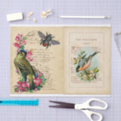 Bull Finch Ephemera Book Pages with Bee & Birds 薄葉紙 (クラフト)
