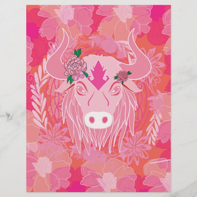 bull,flower of life, blue, mandala,zen,chakra (正面)