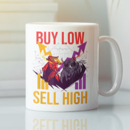 BULL MARKET BUY LOW SELL HIGH TRADING STOCK MARKET コーヒーマグカップ