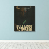 Bull Mode Activated Poster — Cyber Bull Trader キャンバスプリント (インサイチュ (ウッドフロア))