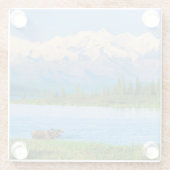 Bull moose in Wonder Lake ガラスコースター (裏面)
