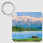Bull moose in Wonder Lake キーホルダー (正面)