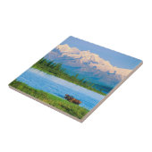 Bull moose in Wonder Lake タイル (側面)