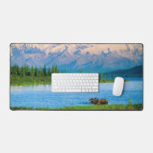 Bull moose in Wonder Lake デスクマット (キーボード&マウス)