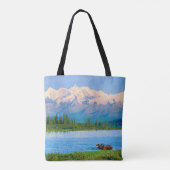 Bull moose in Wonder Lake トートバッグ (裏面)